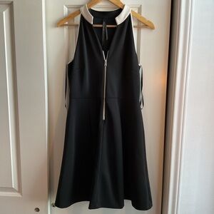 Chic Black and White Halter Dress